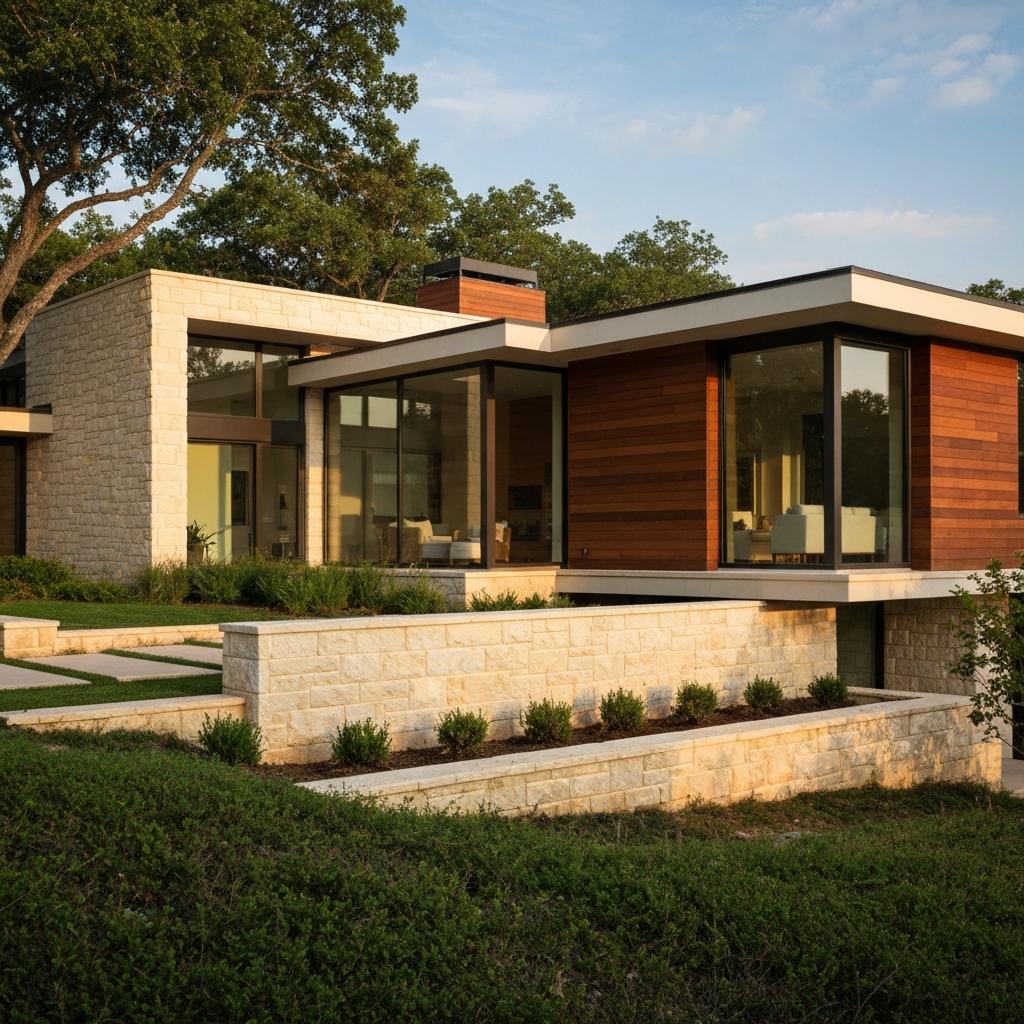Barton Creek Austin Home Prices Outlook for 2026. Modern luxury home with stone and wood exterior at sunset, illustrating the Barton Creek Austin home prices outlook for 2026 in West Austin.